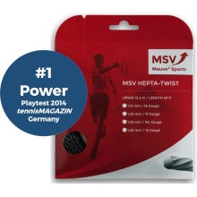 MSV Tennis String Hepta Twist (Durability+Spin) anthracite 12m Set